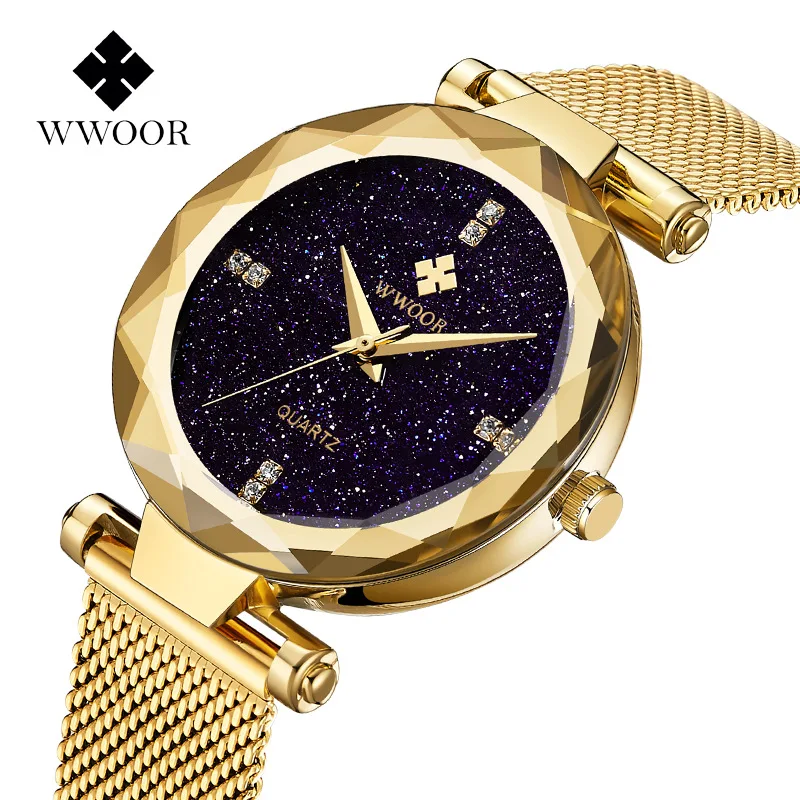 

Wwoor WWOOR New Style 8870 Ladies' Watch Waterproof Quartz Watch Mesh Belt Watch Fashion Casual WOMEN'S Watch