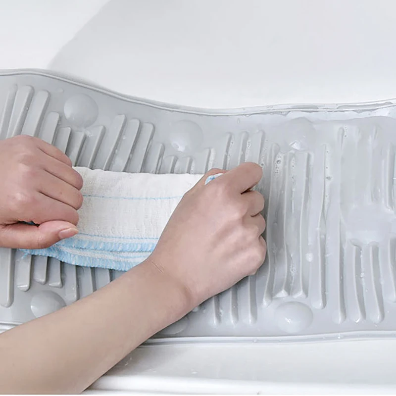 Practical Laundry Tool Portable Household Folding Mini Silicone Washboard Sucker Non-slip Laundry Mat Washing Board