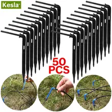 KESLA 50 pièces plier flèche goutteur Micro goutte à goutte Kit d'irrigation émetteurs pour 3/5mm tuyau d'arrosage de jardin économie Micro goutteur serre(China)