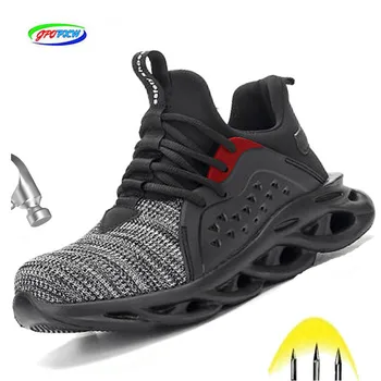

2019 Fashion Breathable Non-slip Safety Shoes Insulated Smash-proof Puncture Work Shoes Outdoor Indestructible Men's Boots
