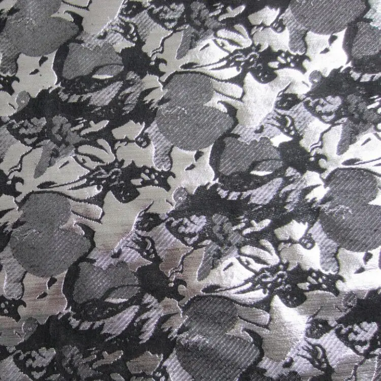 Металлическая жаккардовая ткань, ткань из парчи, тисненая стильная ткань, черное серебро/Черное золото