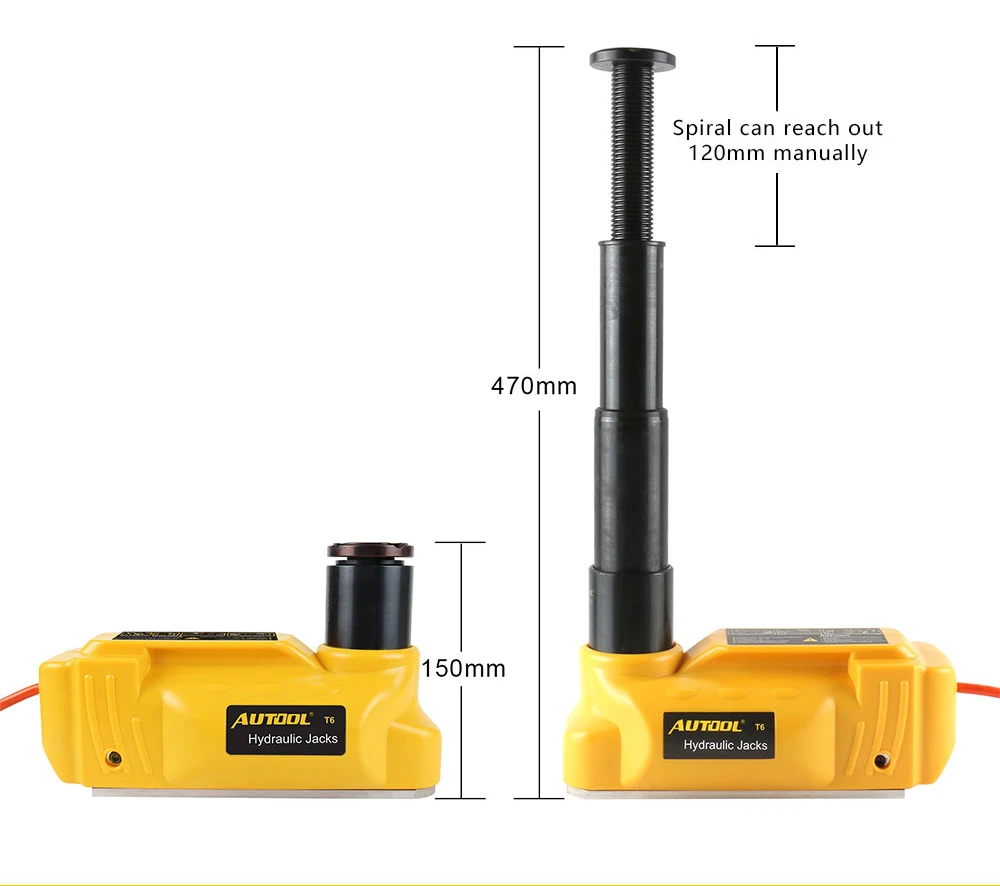  AUTOOL 6T 12V Jack for Car Jacks Hydraulic Jack Lifting 47cm Hight Auto Disassembly Tire Repair Too