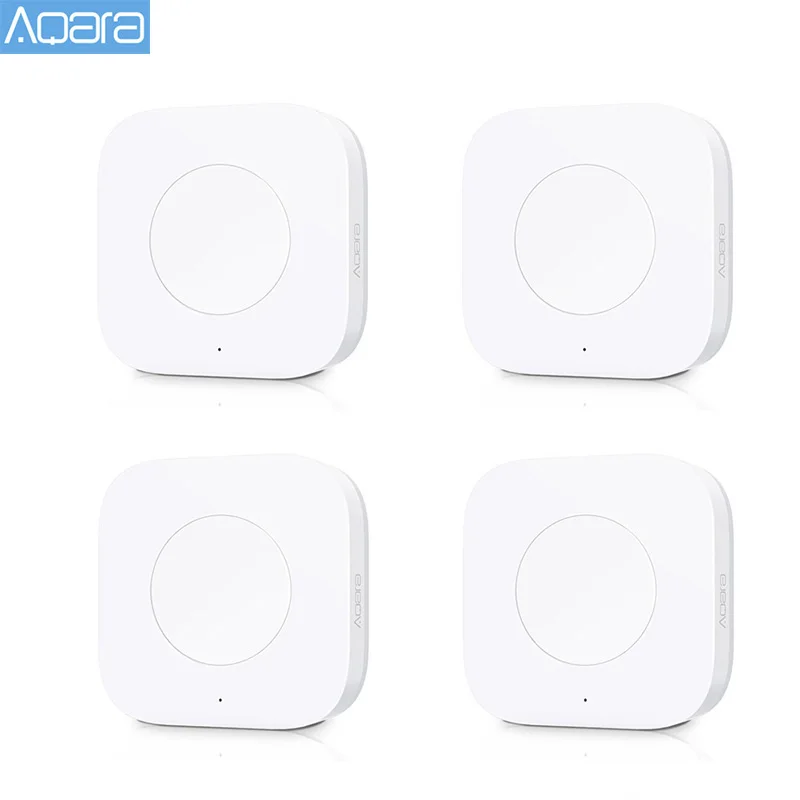 4Pcs Aqara Sensor Smart Wireless Mini Switch Key Zigbee Connection Remote One Key Control Button Home Security Mihome Homekit
