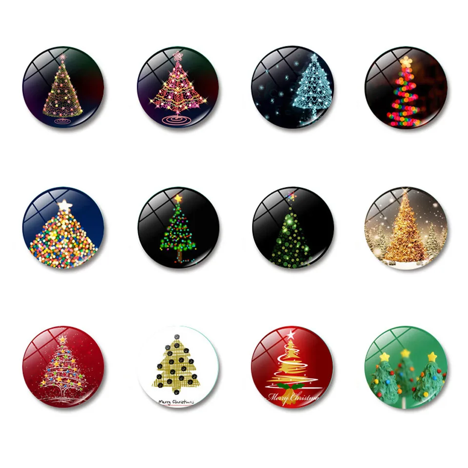 

10Pcs Christmas Tree Fridge Magnet Souvenir Santa Refrigerator Magnets Christmas Decorations for Home New Year Xmas Decor