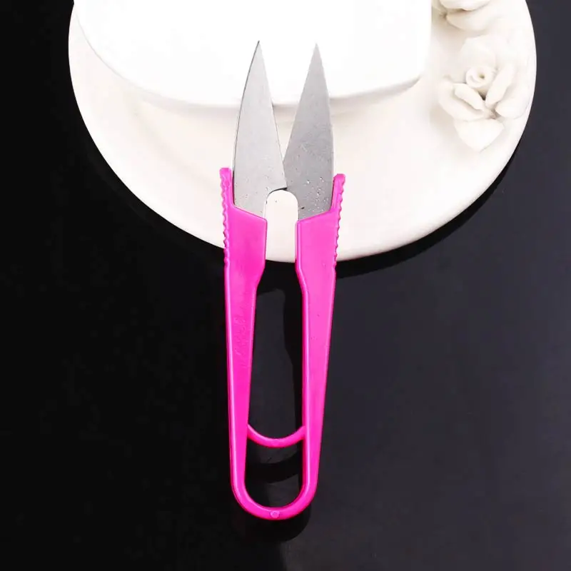 Random Multicolor Stationery Scissors U Shape Clippers Steel High Quality Decorative Scissors Professional Tailor Small Scissors