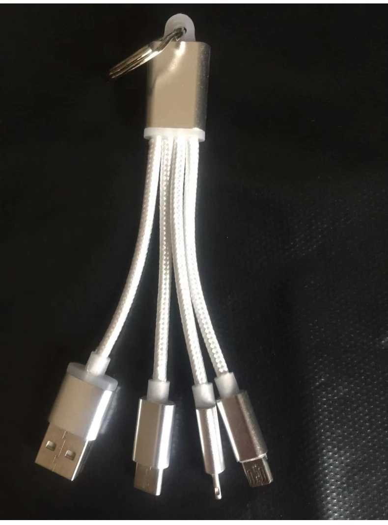 100 шт./лот мобильный 3в1 usb-брелок Android type-C брелок Iphone htc брелок