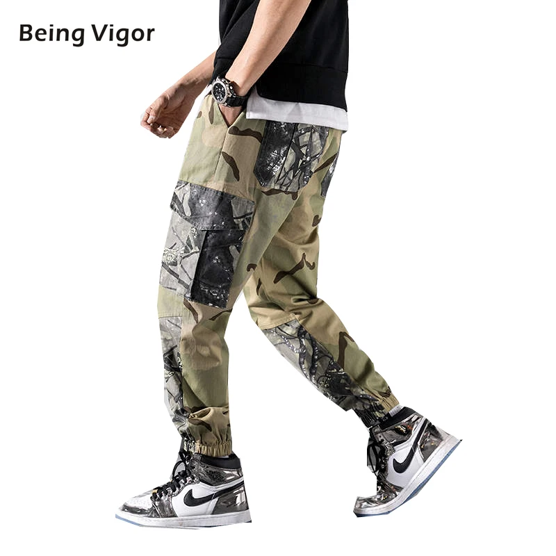 

Camo Tactical Cargo Pants Men 2019 Cotton HipHop Joggers Harajuku Streetwear Harem Trousers Men Stranger Things штаны мужские
