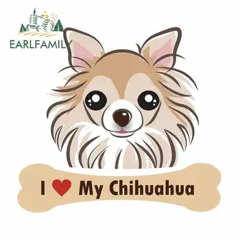 

EARLFAMILY 13cm x 11.7cm for I Love My Chihuahua Car Stickers and Decals Fashion Occlusion Scratch Vinyl Car Wrap Fashion Decor