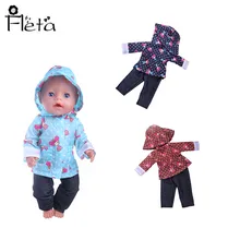 Boneka Jas Hujan = Topi + Pakaian & Lucu Payung & Hujan Boots Cocok 18 Inch Amerika & 43 Cm Lahir bayi Kami Generasi Natal Gadis Hadiah Mainan(China)