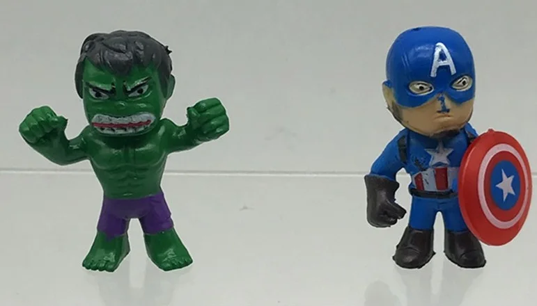12 шт./компл. Мини куклы Marvel Мстители Железный человек Человек паук Тор Халк танос