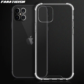 

200pcs Case For iphone 12 pro Max Airbag Shockproof Soft TPU Bumper Hard PC Acrylic Hybrid Clear Cover For iphone12 12pro 12mini