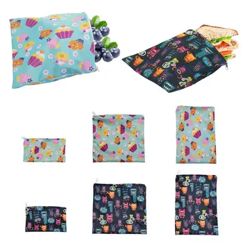 

3pcs Reusable Food Storage Bag Snack Package Bag Waterproof Bread Sandwich Wrap Pouch For School Camping Work Travel