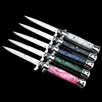 

DuoClang Multi-purpose Tactical Folding Blade Knife Stainless Steel Survival Pocket Stiletto Knives with Back Clip