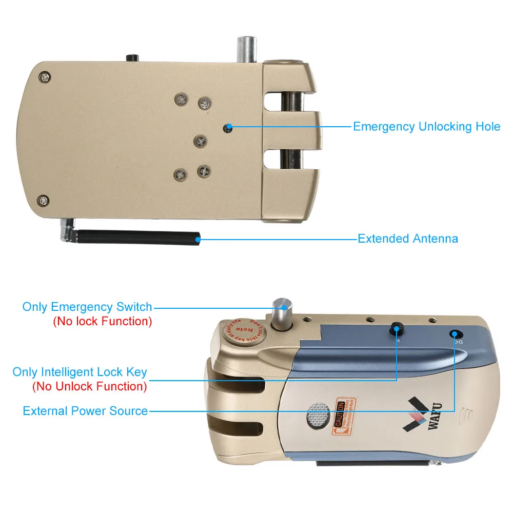 WAFU HF-008 Wireless Intelligent Remote Control Electronic Lock Stealth Security Door Lock With Remote Controllers