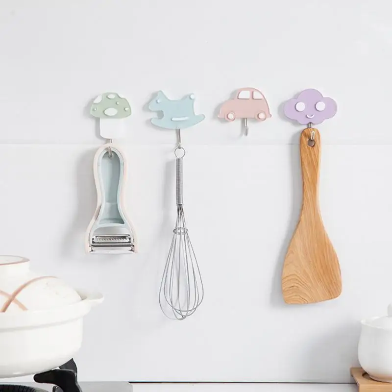 

New Cartoon Lovely cute Transparent / Cloud / Mushroom / Horse / Car / Wall Door Free Punch Decoration No Trace Adhesive Hook