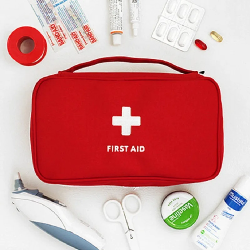 

Portable First Aid Bag Water Resistant Medical Storage Pouch Cosmetic Handbag Home Travel Emergency Supplies