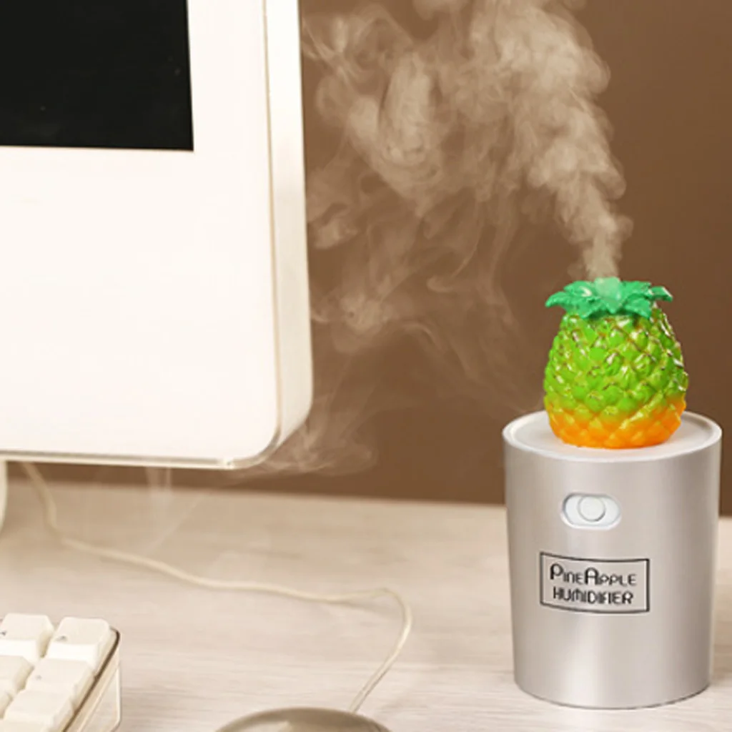 130ML Modern Pineapple Ultrasonic USB Air Humidifier Mini Aroma Diffuser for Living Room Bedroom Home Office
