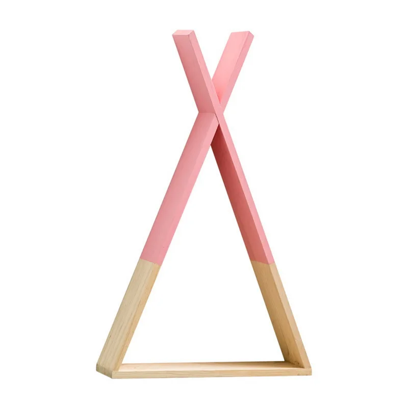 Pink High Quality Bedroom Hanging Wall Shelves Wood Wall-Mounted Shelves Decorative Storage Display Shelf - Цвет: Pink