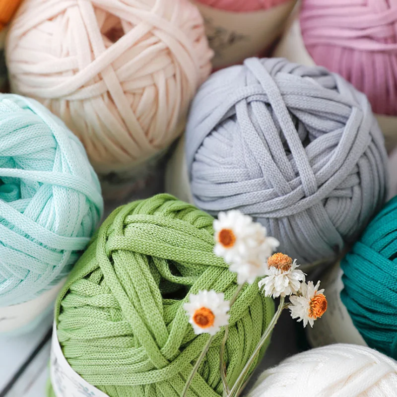 QZLKNIT 200g/ball Flat ribbon yarn Roving yarn DIY Hand knitted handbag yarn specially used for weaving bags, handbags, etc 5