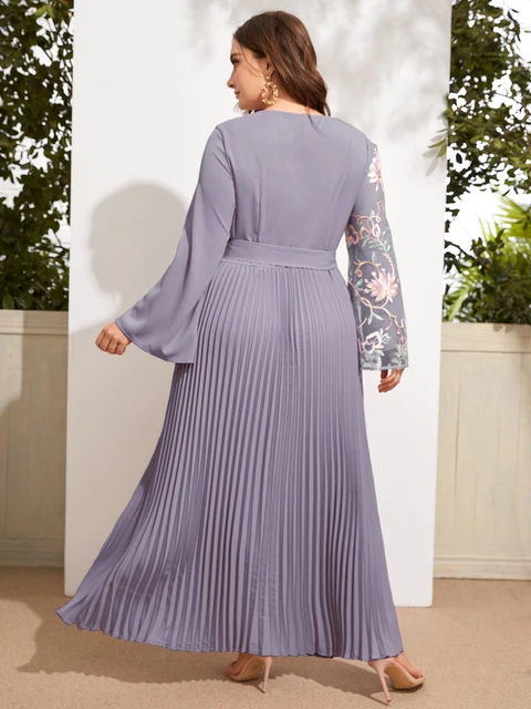 Toleen Oversize Plus Size Vestidos De Noite Das Mulheres 2022 Primavera  Inverno Grande Manga Longa Festa Festival Muçulmano Elegante Maxi Roupas - Vestidos  Plus Size - AliExpress