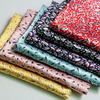 

100cm*148cm elegant leaf pattern soft polyester satin fabric charmeuse