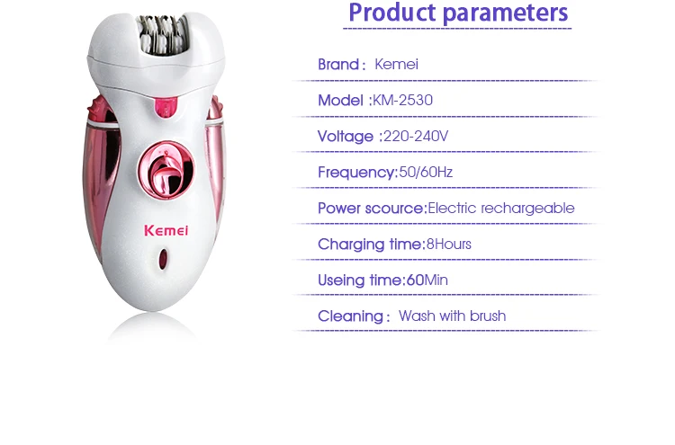 Kemei многофункциональное перезаряжаемое электрическое устройство для удаления волос, бритва, инструменты для ухода за волосами для женщин, чтобы использовать KM-2530