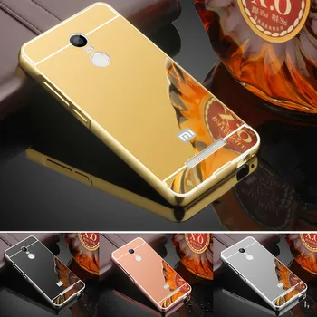 

For Xiaomi Redmi Note 4 Case luxury Gold Mirror Aluminum Shockproof Back Cover for Xiaomi Redmi note 4 4X Note 5 5A Note 7 pro