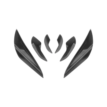 

6Pcs Auto Front Foglight Eyebrow Eyelids Cover Trim Front Bumper Fog Light Foglight Eyelids Trim Interior Carbon Fiber