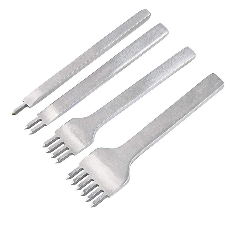 Leather Craft Hole Punches Stitching Punch Chisel Tool 1+2+4+6 Prong set Leather Craft Hole Punches Stitching Punch Chisel Tool 1+2+4+6 Prong set