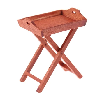 

Model Furniture Kitchen Wooden Tray Food Coffee Drinking Table Shelf Toys 1:12 Dollhouse Miniatures
