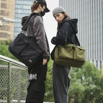 

SHUJIN Men Messenger Bags Nylon Waterproof Big Shoulder Bag Famous Designer Brands High Quality Men's Travel Bags Totes Black