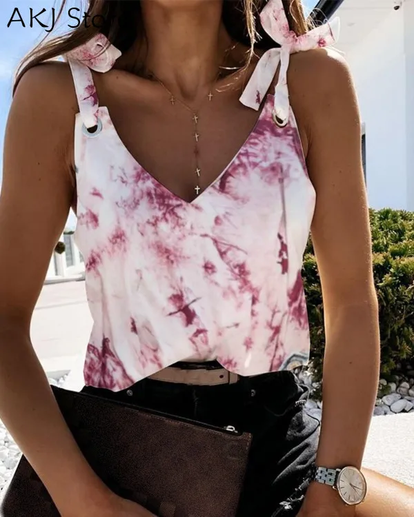 Женский однотонный топ на завязках |