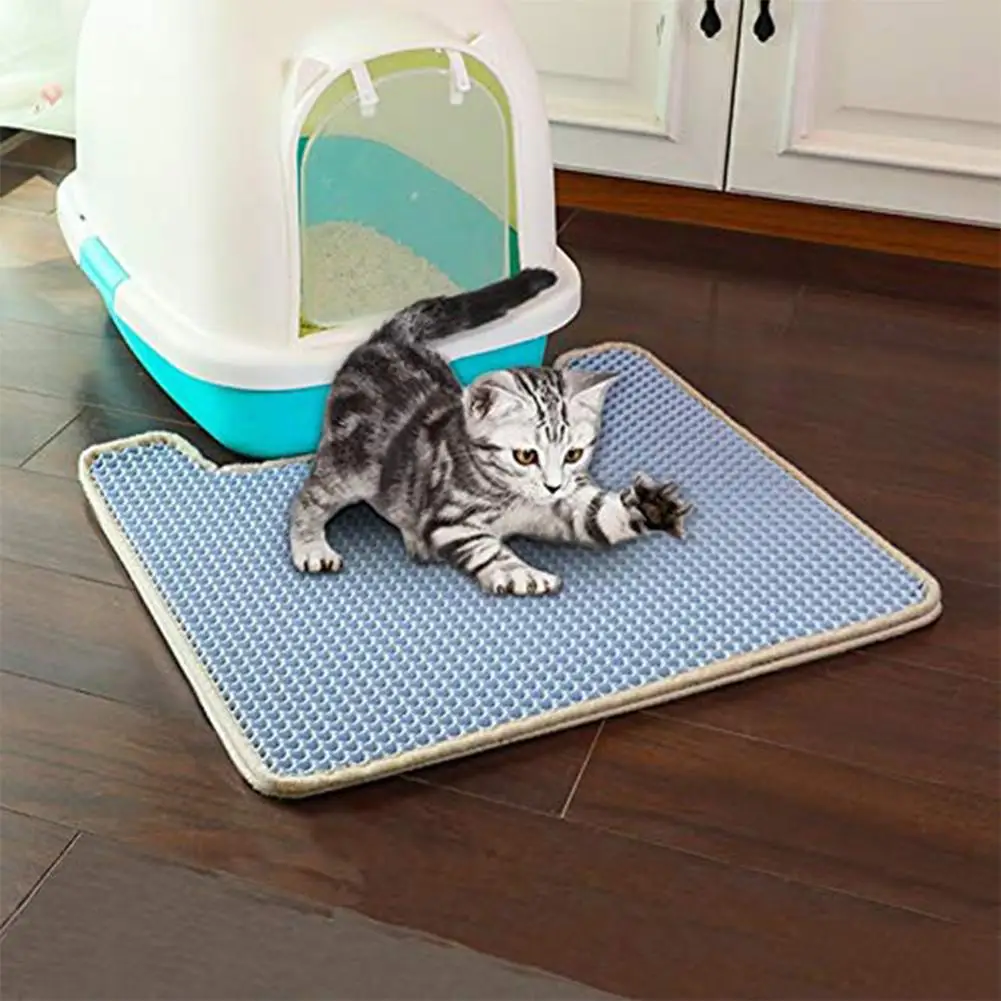 

TPFOCUS Cat litter mat Double-Layer U-shaped Anti Splashing Honeycomb Cat Litter Mat EVA U-shaped design wear-resistant