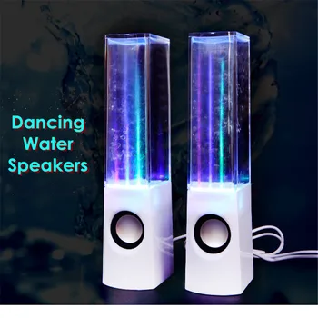 

LED Light Dancing Water Speakers Music Fountain Light Speakers for PC Laptop Phone Portable Desk Stereo Water Dancing Speaker