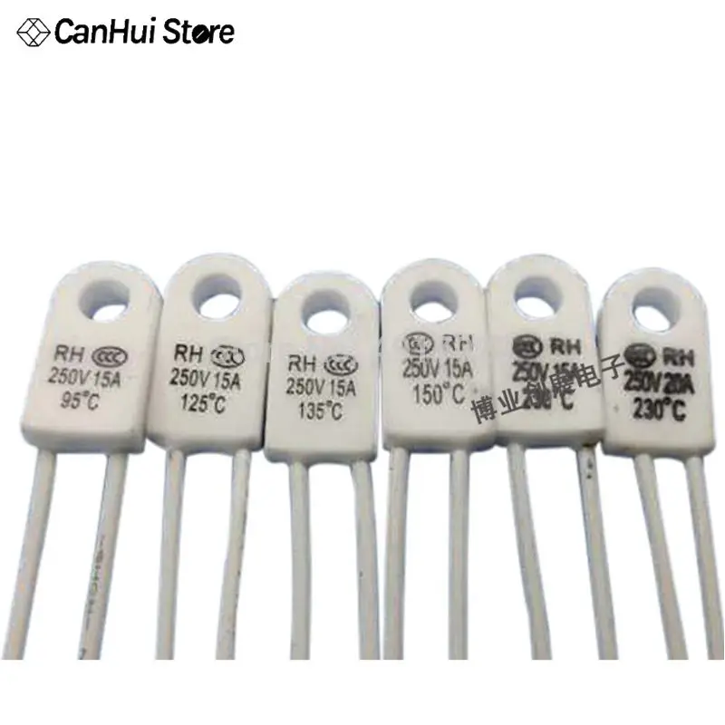 5 шт. RH/Tf 95 115 125 130 135 150 180 230 градусов Цельсия 15A 250V Температура предохранитель