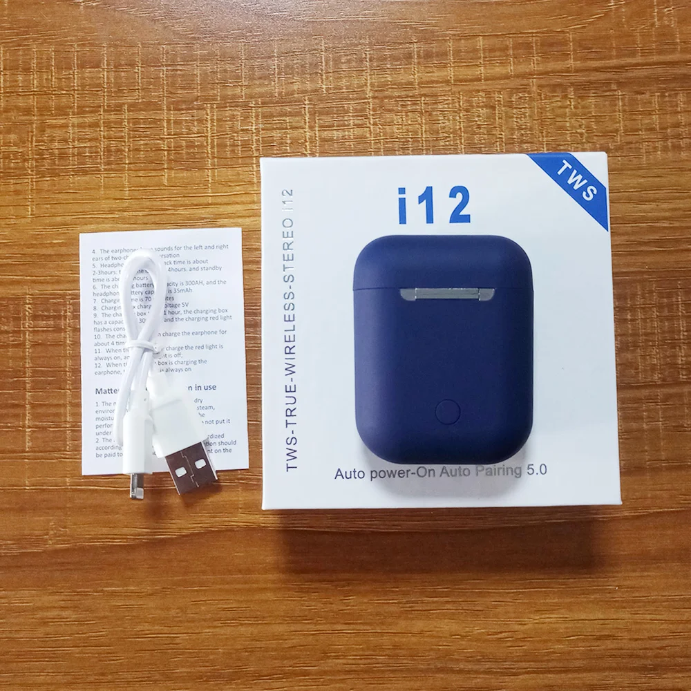 I12 tws матовые Bluetooth наушники, беспроводные наушники, свободные руки, бизнес наушники, Спортивная гарнитура, Bluetooth Музыкальные наушники, наушники - Цвет: Navy bluei12D