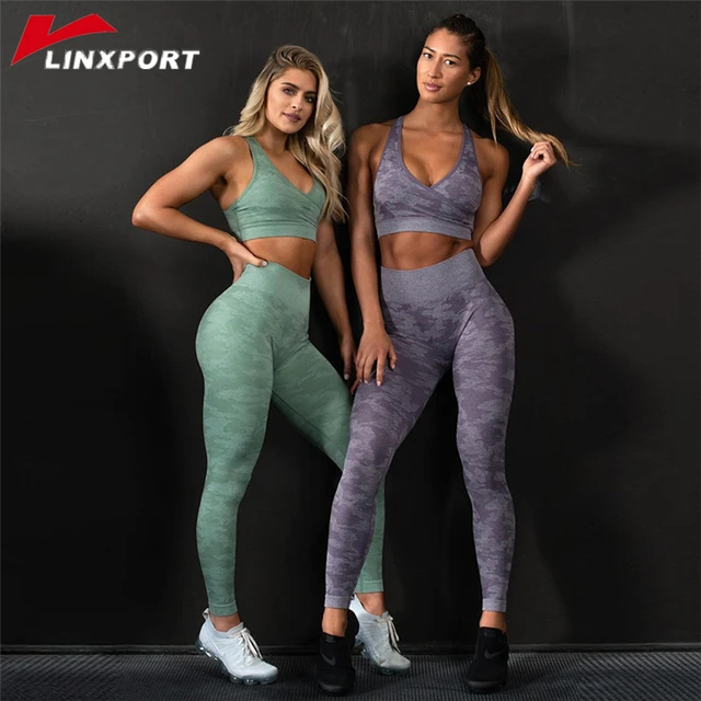 2 Piece Outfits for Women Yoga Crop Top Leggings Compression Sport