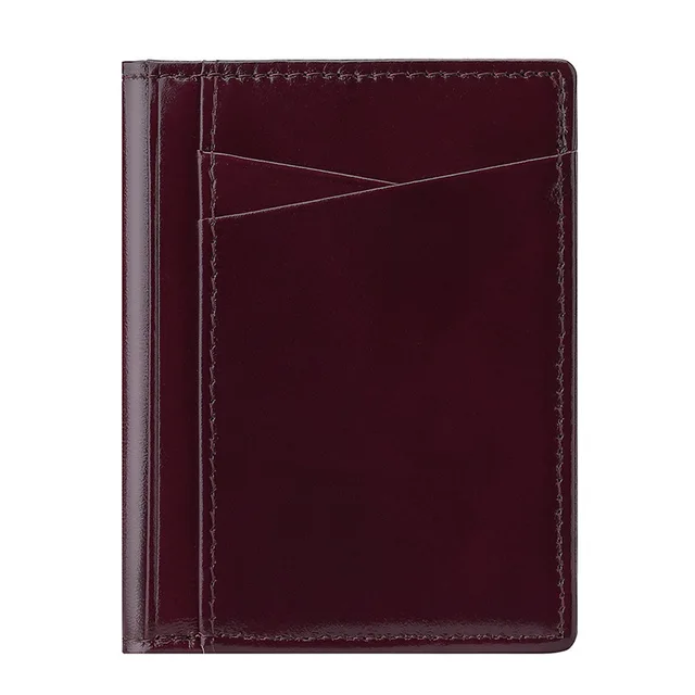Men Minimalist Slim Card Holder Genuine Leather Card Wallet Slim Line Ultra Thin Mini Small Rfid Passport Id Card Holder Male Purple