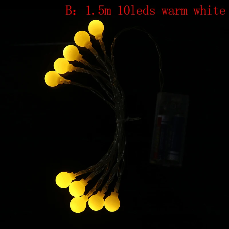 1.5m Warm White 10LED 1,5 M 3M USB кабель с 20LED в виде шара пузыря гирлянды Батарея вспышки Фея лампа для отдыха на открытом воздухе для рождественских праздников домашний декор - Цвет: 1.5m Warm White
