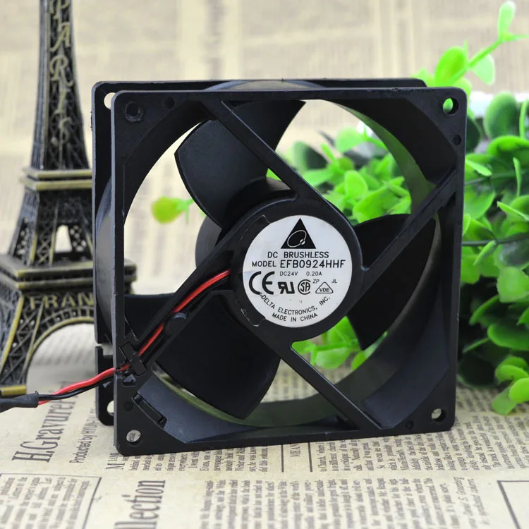 Для Delta 9032 DC24V 0.20A EFB0924HHF в форме ручки с двумя шарами Вентилятор охлаждения(9 см