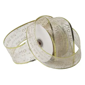 

50 Yards/roll Glitter Sheer Wired Christmas Snowflake Ribbon for Wedding Party New 2020