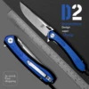 D2 Tool Steel Folding Pocket Knife with Clip G10 Handle EDC Knives for Peeler Tactical Defensive Cutter Hunting Outdoors  Tool 1