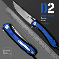 D2 Tool Steel Folding Pocket Knife with Clip G10 Handle EDC Knives for Peeler Tactical Defensive Cutter Hunting Outdoors  Tool 1
