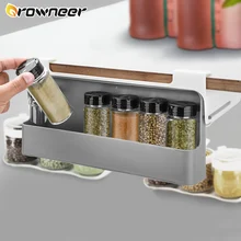 Kitchen Self-adhesive Wall-mounted Under-Shelf Spice Organizer Spice Bottle Storage Rack Home Kitchen Supplies Storage In Stock