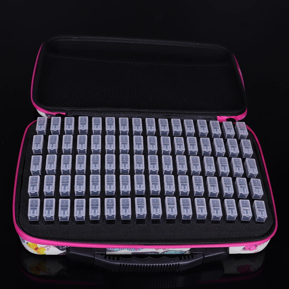 NEW 80 Bottles 5d Diamond Painting Accessories tools Storage Box Carry Case diamant painting Container Bag | Дом и сад