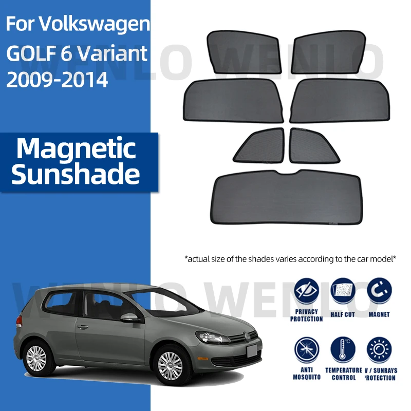 

For Volkswagen GOLF 6 Wagon Variant 2009-2014 Magnetic Sunshield Car Sunshade Interior Sun Visor With Clip Cover Mosquito Net