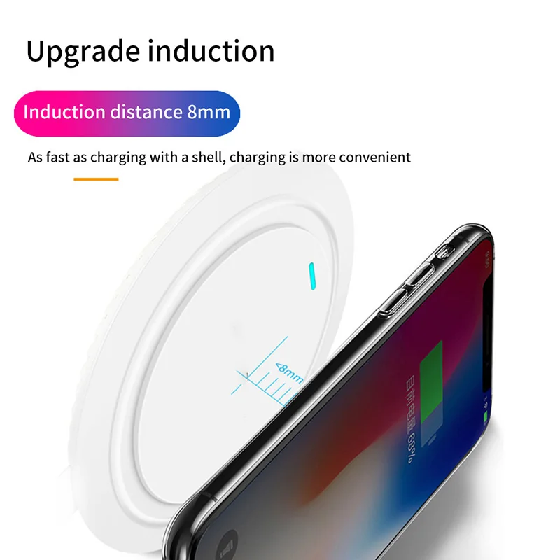 QI Быстрое беспроводное зарядное устройство 10 Вт для iPhone XS XR X 8 телефон зарядное устройство для samsung S10 S9 Xiaomi Mi 9 huawei P30 Pro