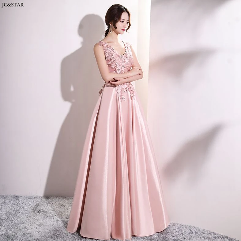 Vestido rosa madrinha тафта кружевная обувь с украшением в виде кристаллов; пикантные V образным вырезом трапециевидной формы розового цвета Бордовые Платья для подружки невесты длинное свадебное платье
