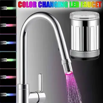 

Temperature Sensor 3 Color RGB LED Light Water Faucet Glow Shower Stream Tap Kitchen Accessories Bathroom Home Decoration Decro