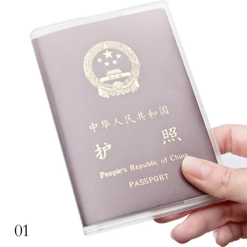 Прозрачная Обложка для паспорта держатель, чехол, органайзер для ID карты путешествия - Цвет: Scrub